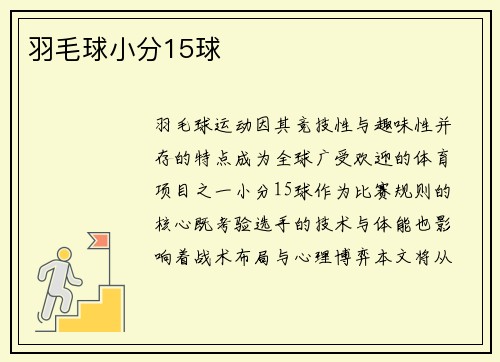 羽毛球小分15球